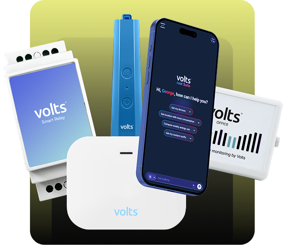 Volts devices — Smart Relay, communication module, AIoT gateway, office monitor and mobile app