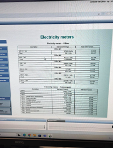 Office screen showing every meter reading pasted into one spreadsheet table